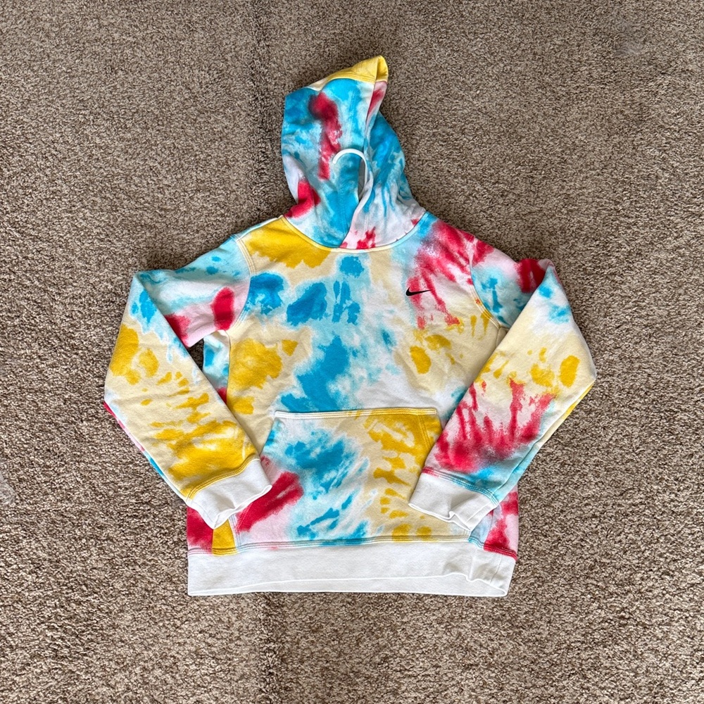 Nike Kids Like New Tie-Dye Hoodie - Red, Blue, Yellow